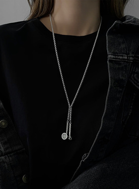 创意朋克风长款耳机项链女ins潮牌嘻哈小众设计感毛衣链个性颈链