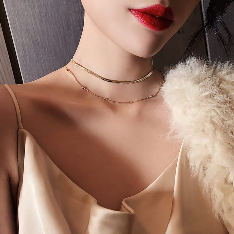 链条项链女ins冷淡风简约锁骨链潮气质网红短款毛衣链复古港风饰