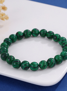 新款复古孔雀石绿色手链女wish热卖个性气质手饰