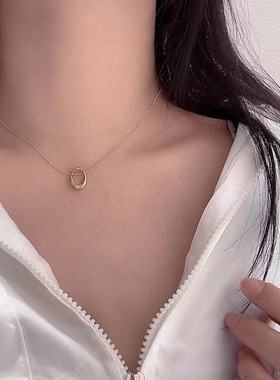圆环几何项链女ins不掉色锁骨链轻奢小众简约网红温柔高级感百搭