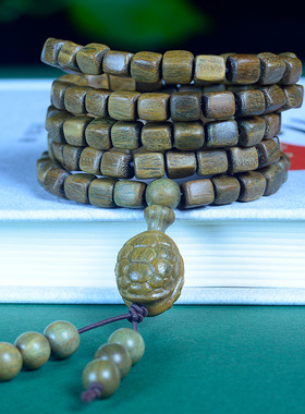 阿根廷绿檀方糖手链檀香木男女手链佛珠手串复古民族风饰品项链