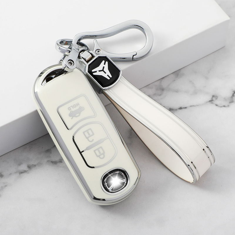 进口环保TPU潮流车用钥匙包银边