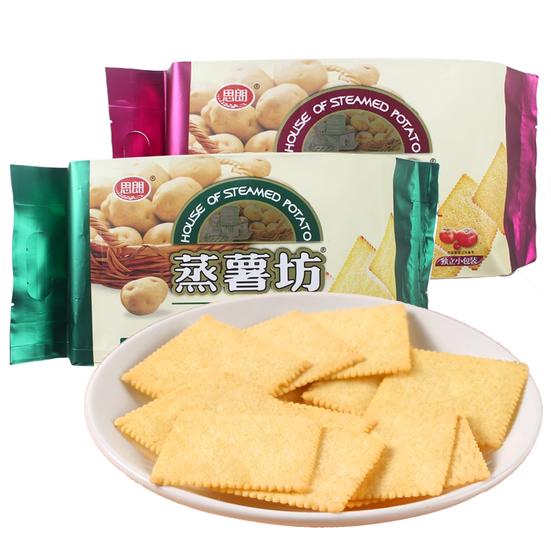 思朗蒸薯坊咸味薄脆薯片饼干238g马铃薯薄饼休闲充饥追剧零食