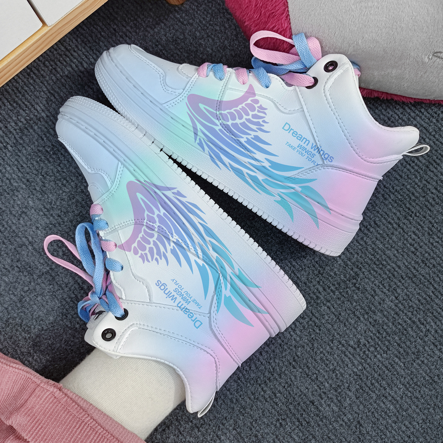 回力ow正品樱花天使之翼板鞋女春夏季新款运动情侣鞋男鞋桃子熟了