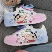 板鞋 潮夏季 新款 回力ow爆改樱花蜡笔小新卡通小白鞋 定制手绘鞋