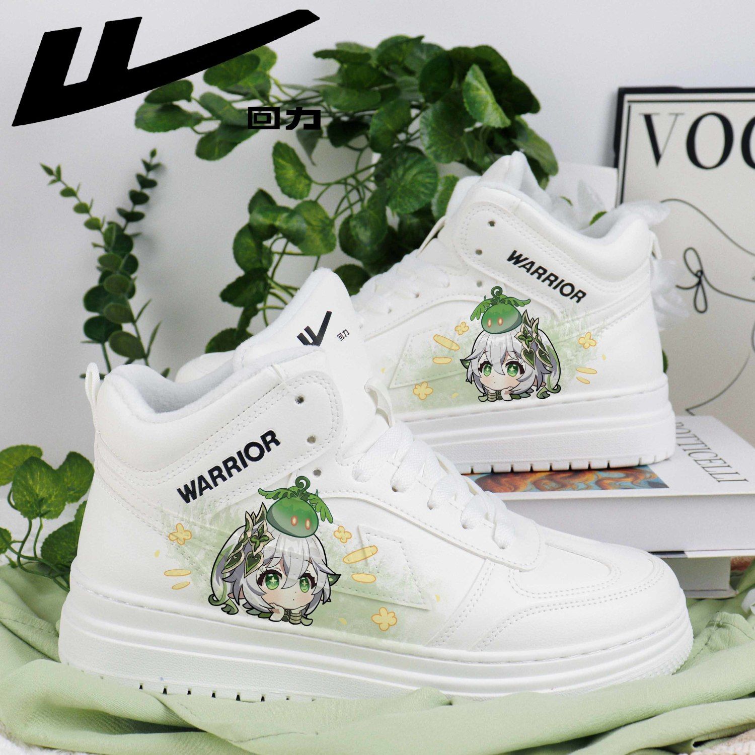 回力原神游戏二次元纳西坦手绘涂鸦休闲爆改高帮小白鞋高颜值