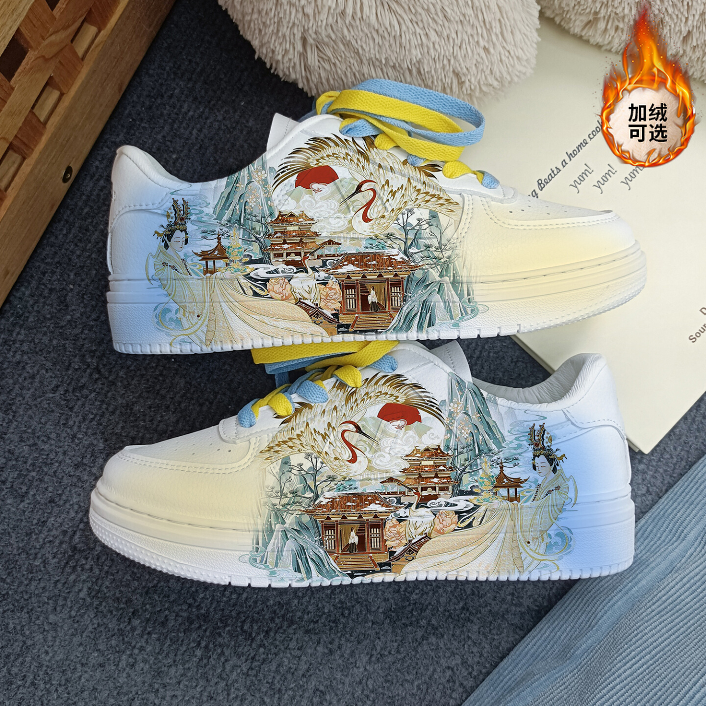 回力桃子熟了正品敦煌中国风情侣板鞋春秋国潮限量款休闲运动鞋男