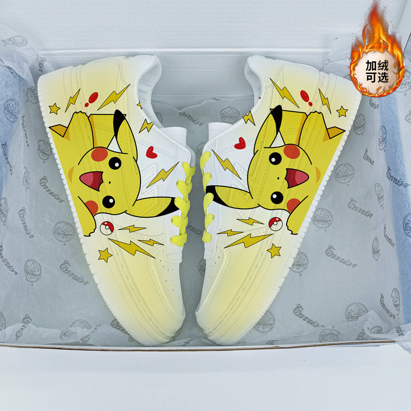 回力ow樱花皮卡丘正品男鞋潮限量款动漫秋季情侣运动鞋女桃子熟了