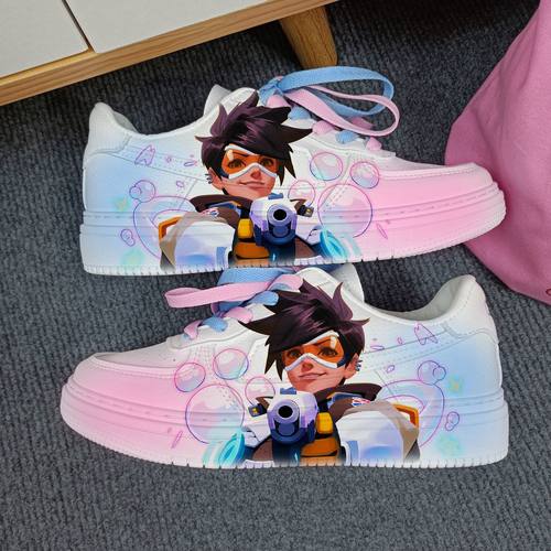 回力正品2025新款猎空爆改鞋夏季限量款守望先锋游戏周边涂鸦板鞋