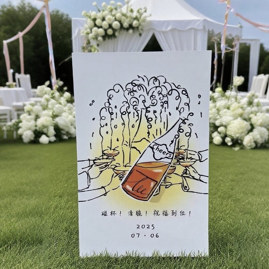 童年婚礼迎宾牌氛围订婚布置装饰小红书爆款拍照打卡摇摆迎宾牌头