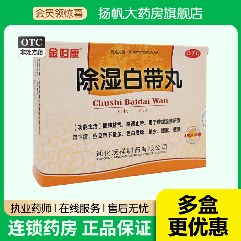 【金妇康】除湿白带丸6g*12袋/盒