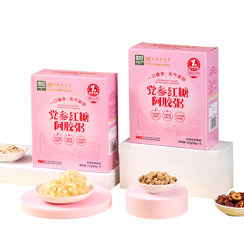 过湾 党参红糖阿胶粥茯苓百合美玲粥石斛陈皮茉莉粥210克/盒7条