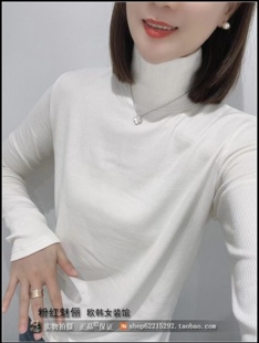 韩货 T恤打底衫 清仓特价 实体㊣2022冬高领加绒光板螺纹长袖