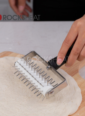 ROCKSHEAT滚轮刀滚针不锈钢披萨打孔器烘焙工具拉网刀针车轮