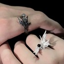 百搭精致ins戒指环 新款 破碎羽翼 救赎 情侣对戒小众设计感时尚