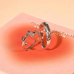 小红书同款小王子与玫瑰情侣戒指小众设计荆棘玫瑰开口指环送女友