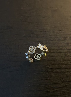 中古Vintage四叶草戒指幸运高级