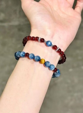 远黛青山油画感叠戴串珠手链轻奢