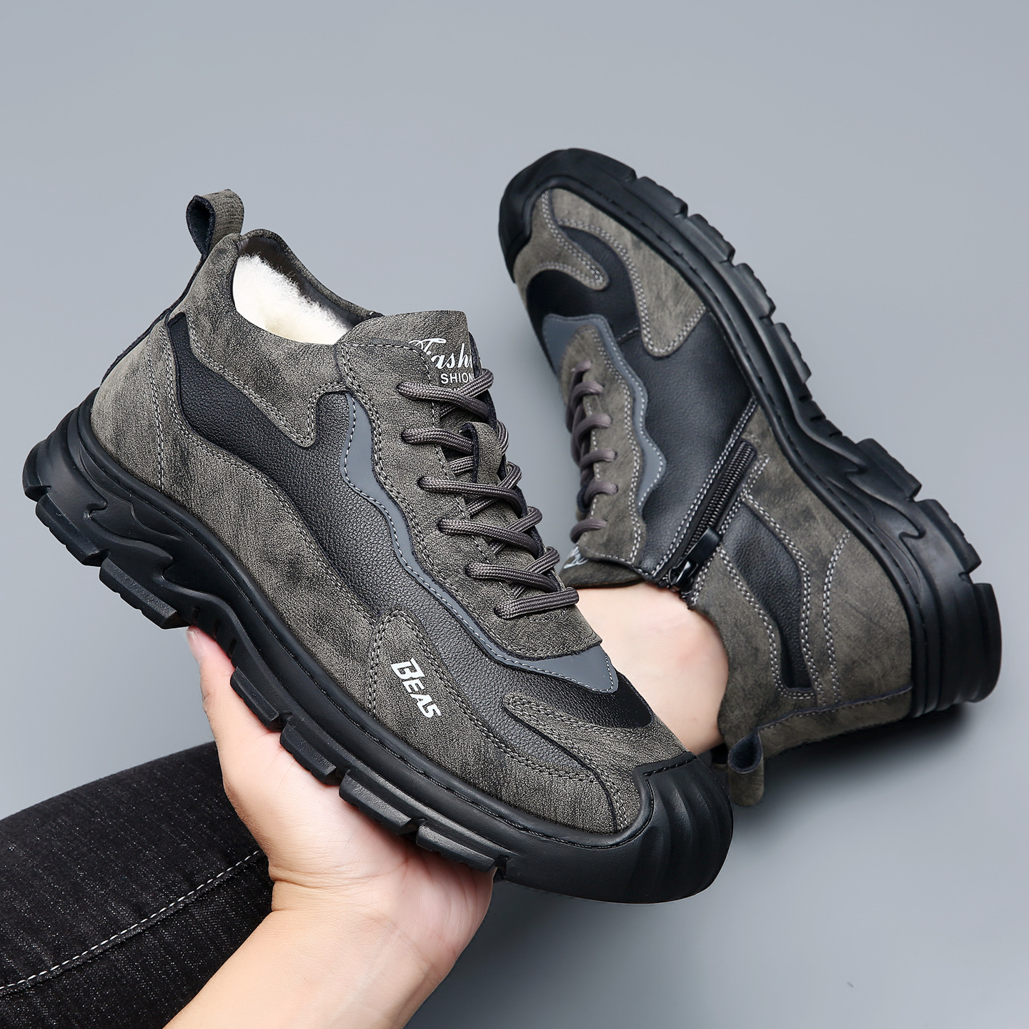 冬季防寒加绒户外运动鞋保暖棉靴