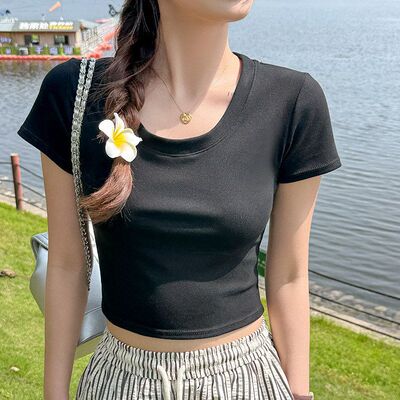 短款显瘦短袖女夏季修身款打底