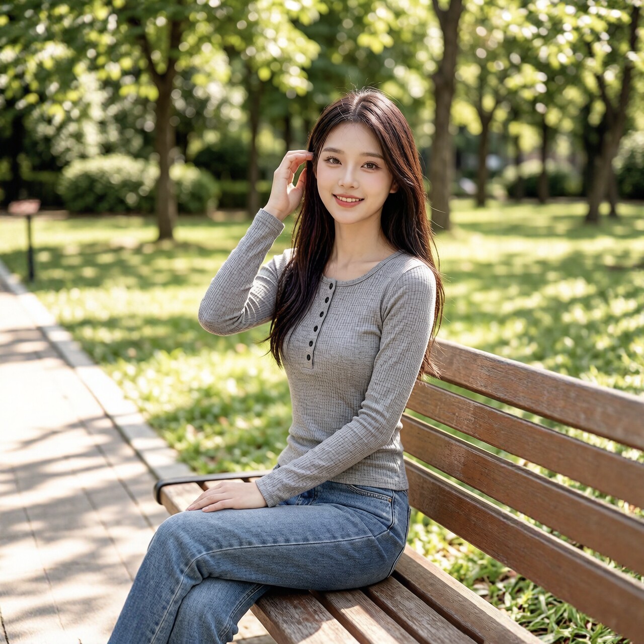 纯欲半开领纽扣长袖T恤女秋季修身设计感辣妹显瘦正肩上衣打底衫