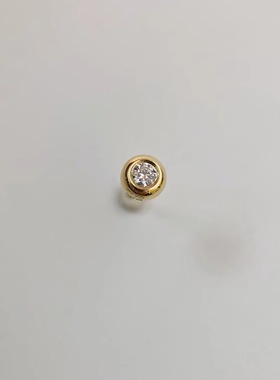 HETAO荷桃10分培育钻D色vs-vvs圆形泡钉18k金彩金耳钉耳饰