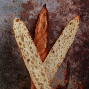 鲁邦种天然酵母法棍法国面包 有盐烘焙  一切两半发货