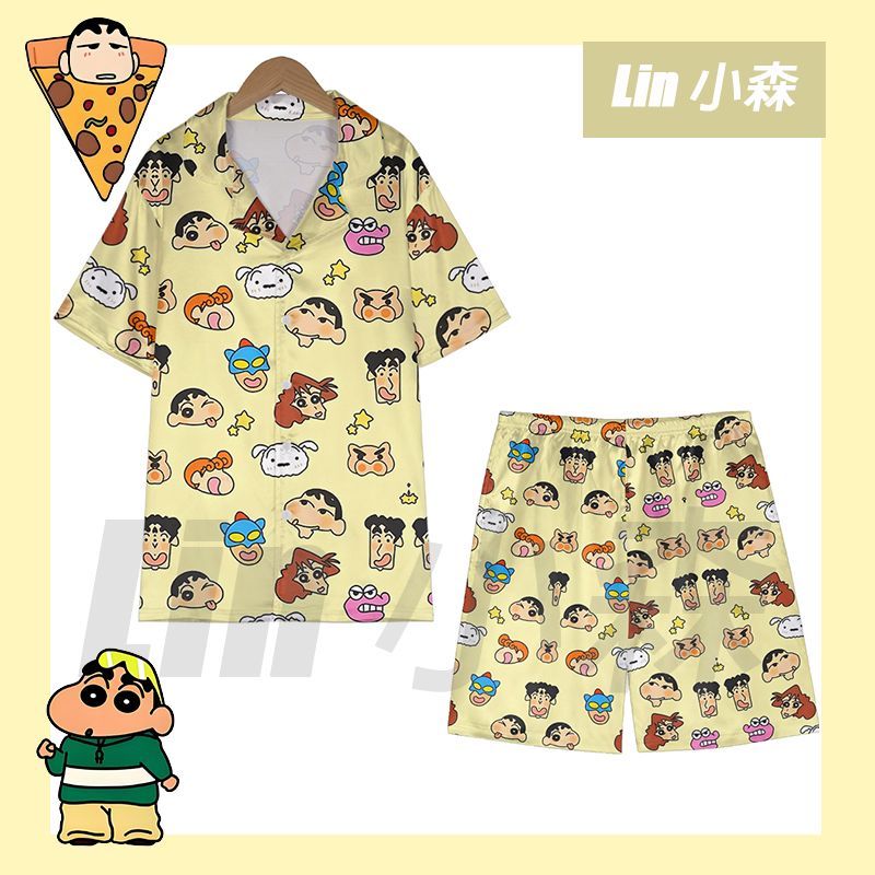 蜡笔小新动漫睡衣夏季ins
