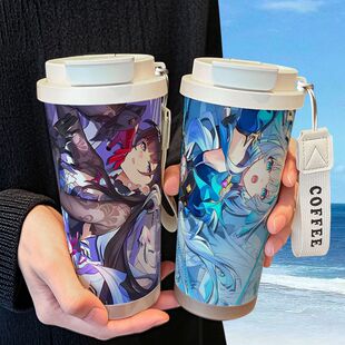 海瑟音刻律德菈周边保温杯不锈钢学生创意吸管双饮大容量咖啡水杯
