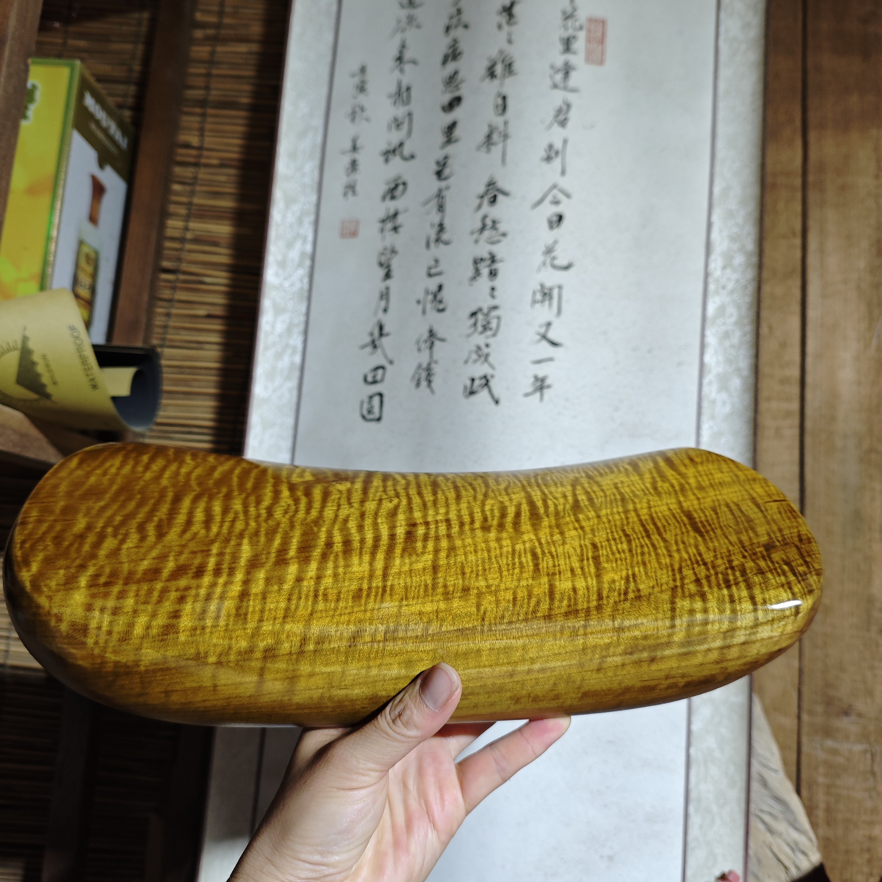 金丝楠木枕头颈枕整木整料雕刻大号腰枕脉诊家居送礼自用品精品款