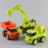 惯性耐摔工程车挖掘机儿童翻斗运输车男孩小汽车1 4岁宝宝搅拌车