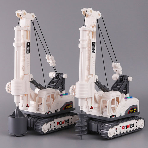 儿童大号音乐故事打桩机工程车礼物男孩宝宝旋转升降仿真钻孔机