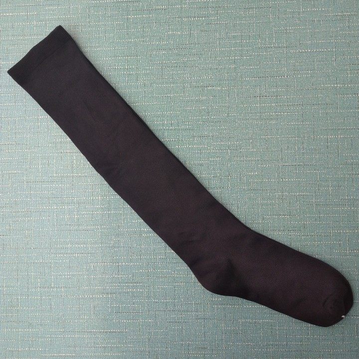 销售女35-38码丝光棉纯黑色柔软及膝长筒袜子