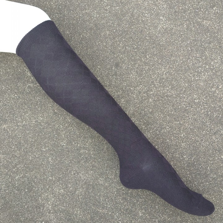 销售女35-38码棉质小菱形格图案及膝长筒袜子