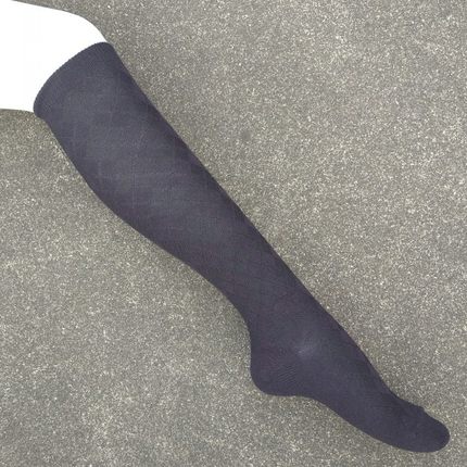 销售女35-38码棉质小菱形格图案及膝长筒袜子