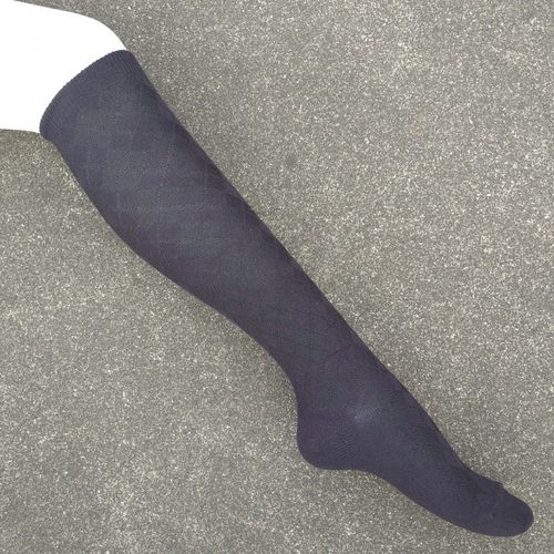 销售女35-38码棉质小菱形格图案及膝长筒袜子