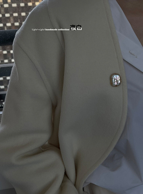 Lightnight夜白 原创画框系列 天然巴洛克异形珍珠复古防走光胸针