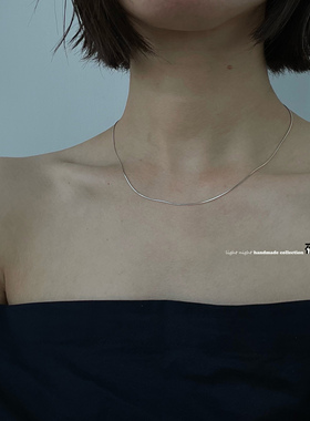 冷淡风纯银简约气质素链