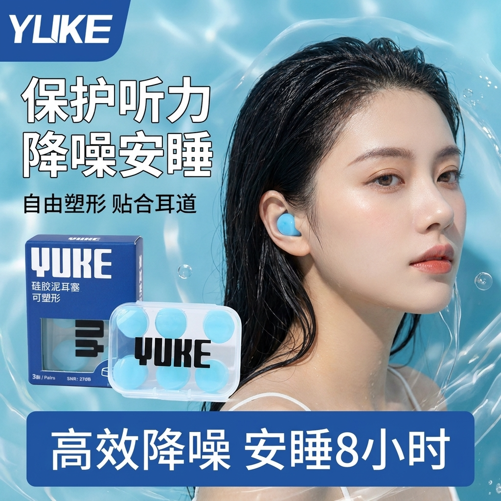 游泳防水硅胶泥耳塞防中耳炎