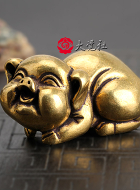 吉祥纯铜礼物汽车载可爱风生肖猪