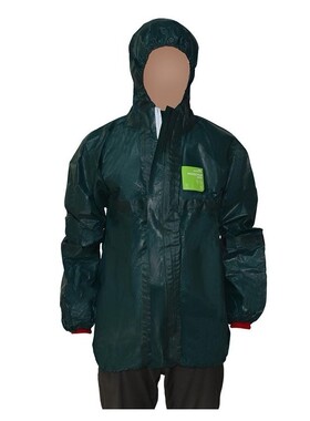 微护佳MC4000分体绿色防护服上衣带帽子化学废弃物防护服大码成人