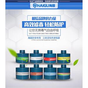 海固三级滤毒罐P-A/B/E/K/H2S/CO-3自吸式防毒面具防尘防毒过滤件