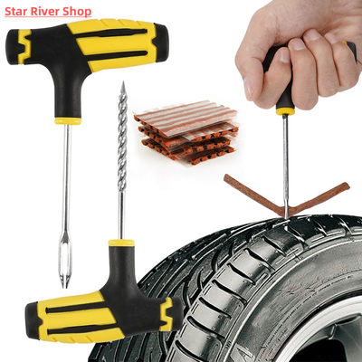 Car Tire Repair Tools Kit with Rubber Strips Tubeless Tyre P