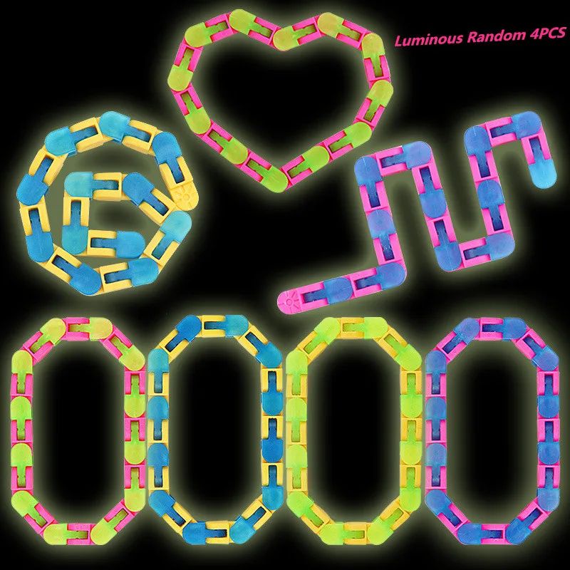 24 Knots Wacky Tracks Fidget Toys Glow in The Dark Toy For C