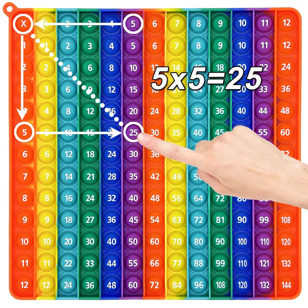 12x12 Multiplication Game Pop Toys, Math Learning Educationa