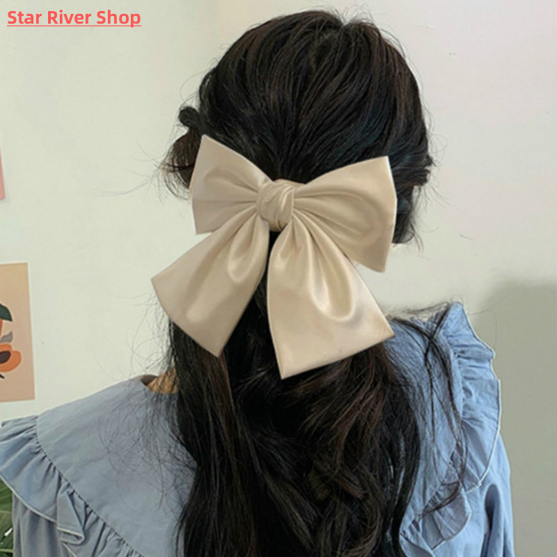 Oversized Bow Hair Accessories Fashion Satin Ribbon Hairpins