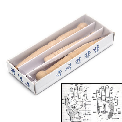 3PCS Original Wooden Foot Body Massage Stick Relieve Muscle