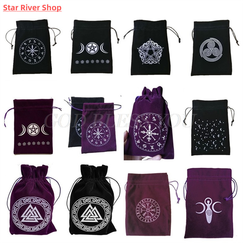 Velvet Pentagram Tarot Oracle Cards Storage Bag Runes Conste