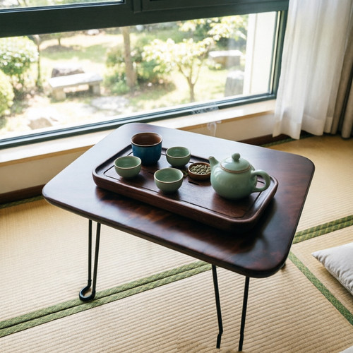 北美黑胡桃木干泡台实木家用寿司盘水果盘阳台桌