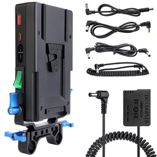 V口电池扣板供电系统15mm齿轮管夹挂板适用于松下BLC12外接假电池